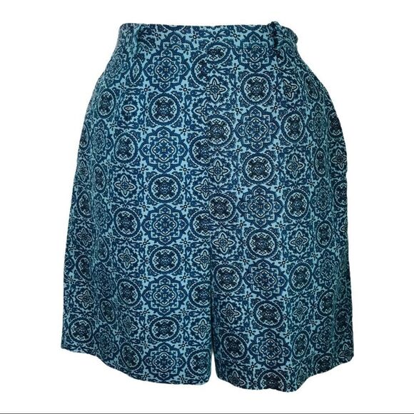 Vintage Paisley Geometric Bermuda Shorts Blue Size Small - Picture 7 of 11